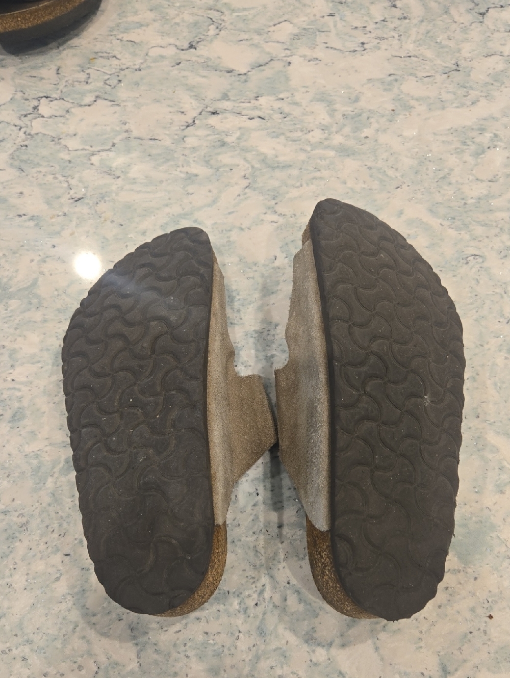 Birksnstock Size 37 Double-Buckle Slide Sandals in Taupe - Picture 4 of 4